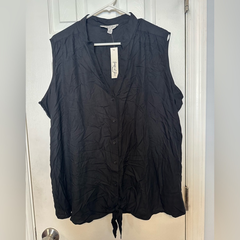 Jennifer and Grace Black Tank Blouse 3X NWT